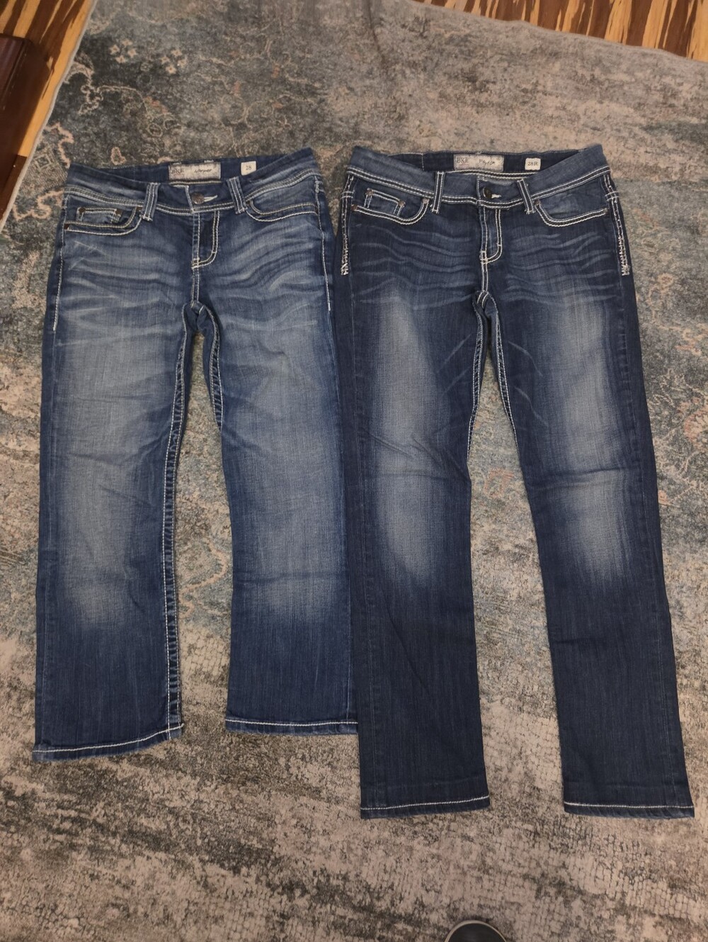 Lot of 2 BKE Denim Jeans Size 28 Harper Mid Rise Crop & Payton Skinny 28R